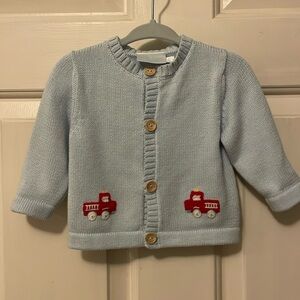 Little English fire truck button up sweater